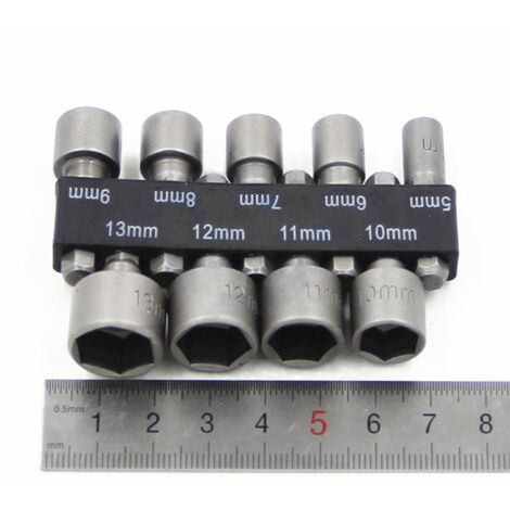 Punta per testa - 9 pezzi 5-13mm Chiave a bussola metrica per viti, ganci, teste di bulloni - Samoda