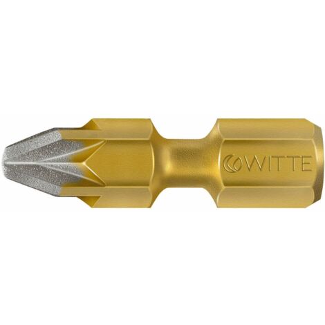 Punta Pozidriv BITFLEX DIAMOND guía ¼" corta (PZ2x25) WITTE 28012