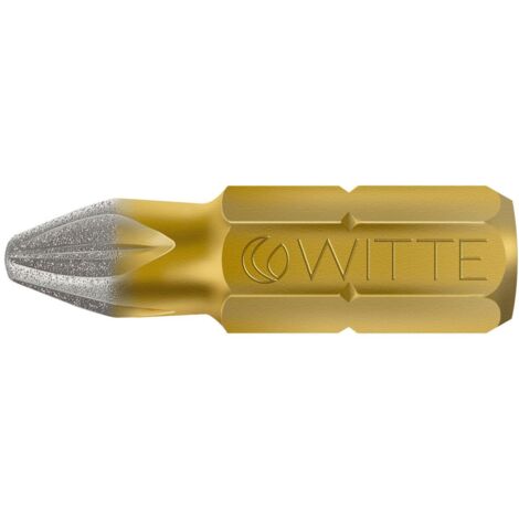 Punta Pozidriv DIAMOND guía ¼" corta (PZ1x25)  WITTE 27611
