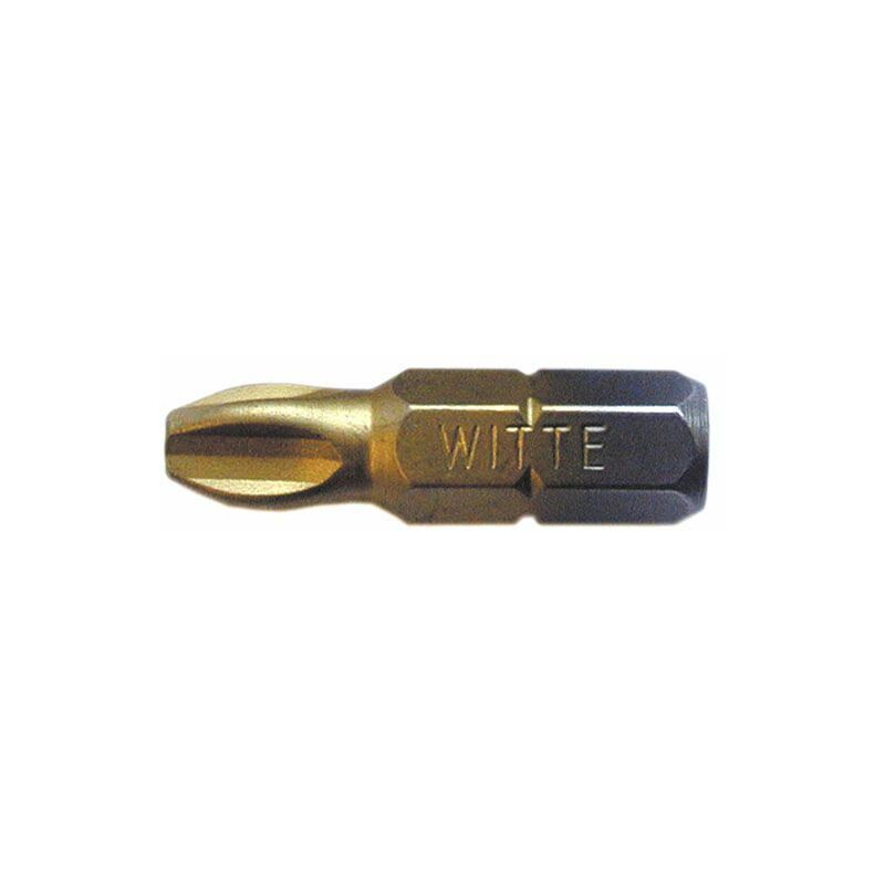 

WITTE 27345 - Punta Pozidriv STANDARD TIN guía 1/4' corta (PZ1x25)