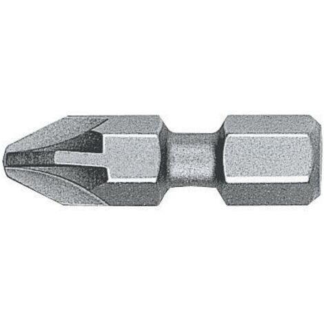 Punta pozidriv WITTE BITFLEX 1/4" corta PZ3x25 para tornillos de precisión.