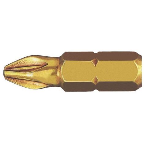 Punta Pozidriv WITTE extra dura 1/4" corta PZ2x25 para tornillos estándar