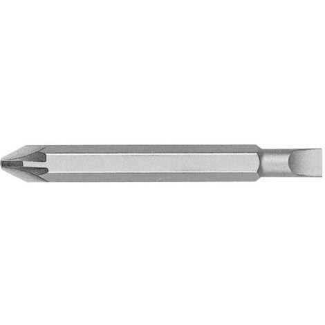 Punta reversible Plana / Pozidriv guía ¼" (PL55/PZ2x60)  WITTE 29005