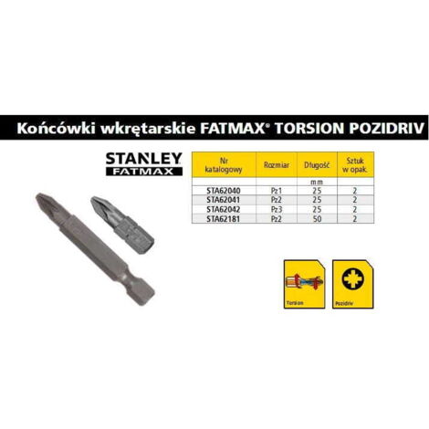Punta Stanley PZ1 x 25 mm, 2 unidades