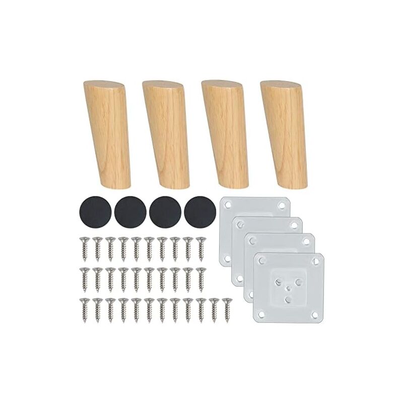 Image of Punta sulla qualità e sulla resistenza con questi piedini sostitutivi in legno da 12 cm, ideali per tutti i tipi di mobili