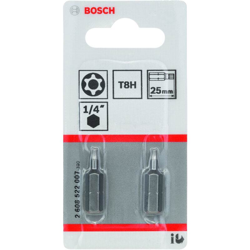 

2608522007 Punta atornillar T8H Security Torx®, extra dura T8H, 25 mm - Bosch