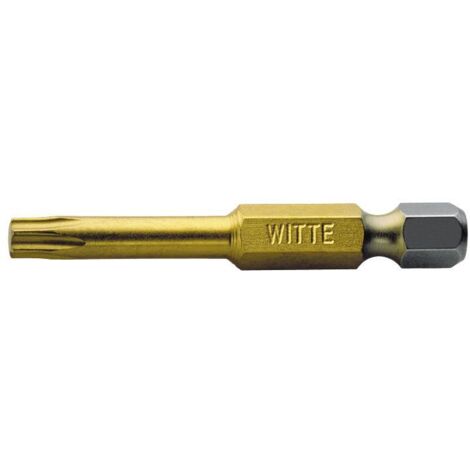 Punta Torx STANDARD TIN guía ¼" larga (T15x50) WITTE 29614