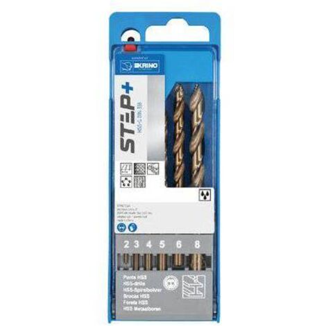 PUNTA TRAPANO HSS-G STEP+ 01401 ASTUCCIO KRINO - MM 2,0/8,0 CF=PZ 6 - 1 confezione