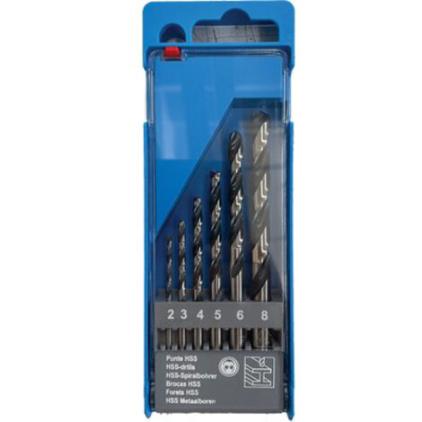 PUNTA TRAPANO HSS RETTIFICATA ASTUCCIO KRINO - MM 2,0/8,0 CF=PZ 6- 1 confezioni