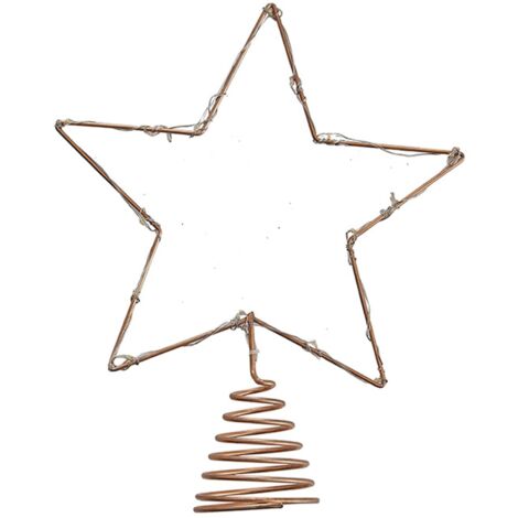 Puntale a forma di Stella, con 60 luci MicroLED per Albero di Natale, 25 cm