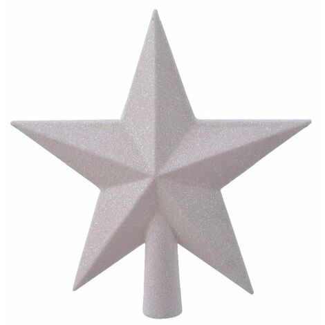 AMICASA PUNTALE A STELLA GLITTERATO 4.2X19X19 CM BIANCO IRIS ADDOBBI NATALIZI