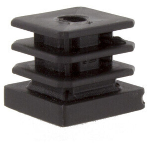 PUNTALE ALETTATO 40X40 MM FORATO 10MA PLAST NERO- 25,0 pz