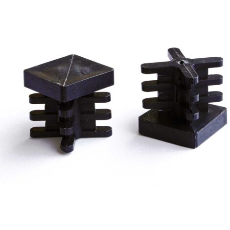 Puntale alettato 40x40 nero pezzi 4 - masidef