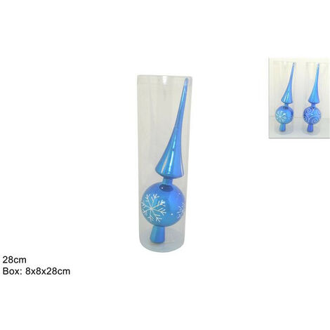 PUNTALE DIMENSIONE CM.28 CON GLITTER BLU ASSORTITO 2 VARIANTI (1 PEZZO, INVIO CASUALE)