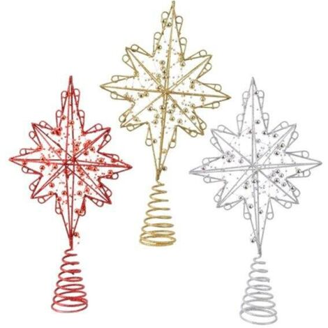 Puntale Glitter Assortite H33 - Decorazione Scintillante per Altezza 33 cm