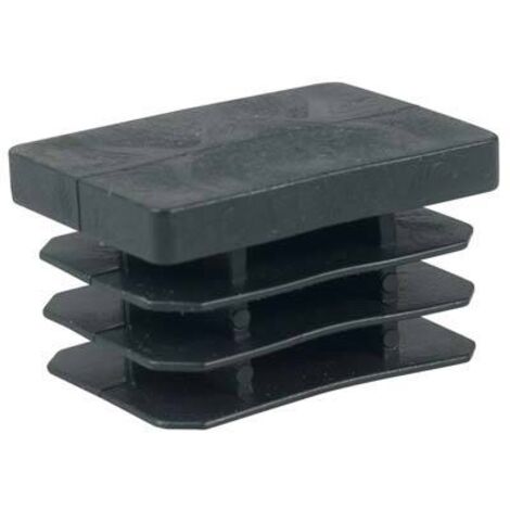 PUNTALE INTERNO RETTANGOLARE ALETTATO - PE NERO MM 40X80- 25 pezzi