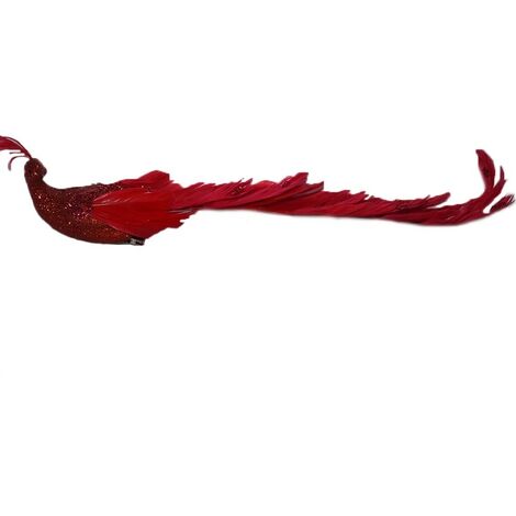 Puntale pavone rosso per albero di natale decorazione addobbi natalizie da casa allestimento ornamento vetrine idea regalo 45 cm