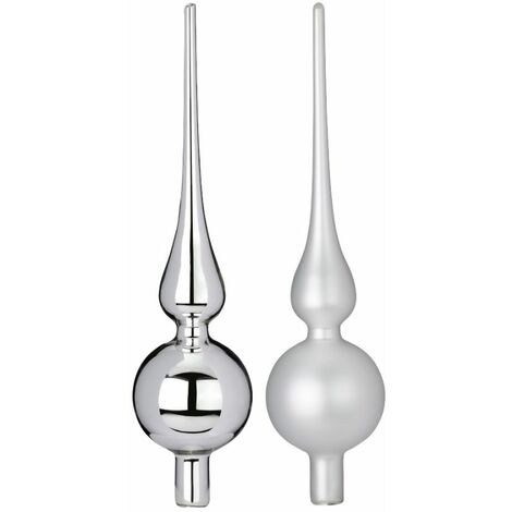 PUNTALE PER ALBERO FROSTY SILVER VETRO 28 CM PREZZO CADUNO INDICARE IL MODELLO