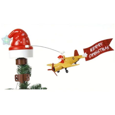 Puntale rotante Aeroplano applicabile sulla punta dell&8217Albero di Natale musicale Wisdom