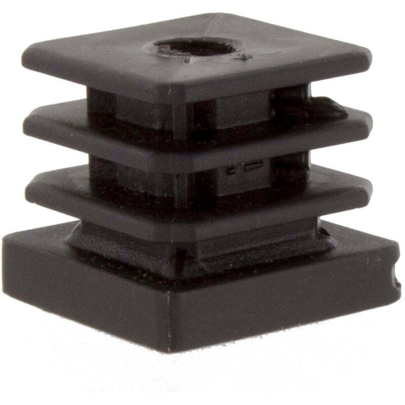 Puntali forati quadr. plast.nera mm.40x10ma