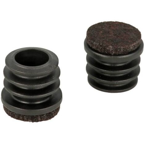 Puntali interni alettati tondi neri con feltro 20mm