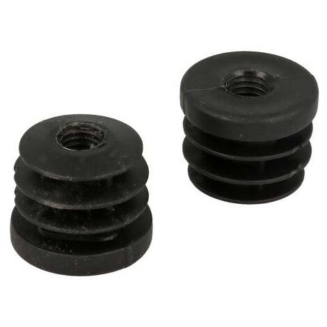 Puntali interni alettati tondi neri diam 30 mm con foro filettato 4 pz