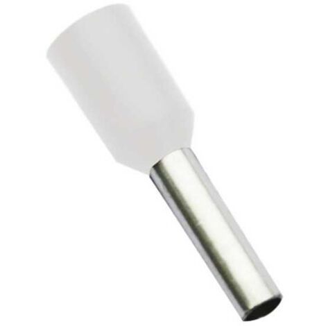 Puntalino a Bussola Lunghezza 10 mm Preisolato Bianco per Cavo 0,50 mmq