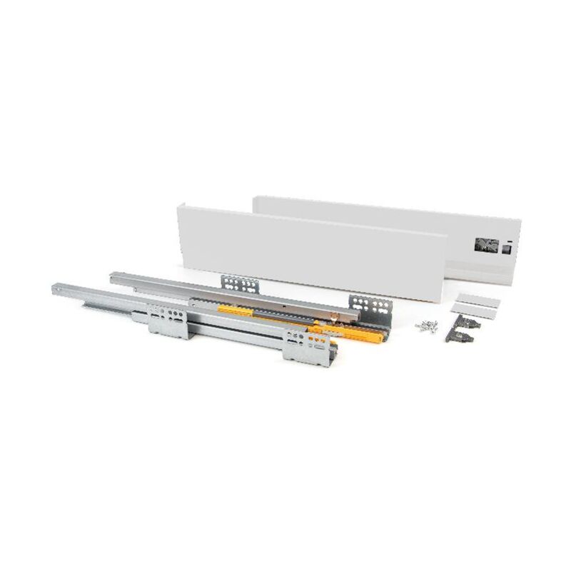 

Kit cajón de cocina Concept, altura 138 mm, prof. 300 mm, cierre suave, Acero, Blanco