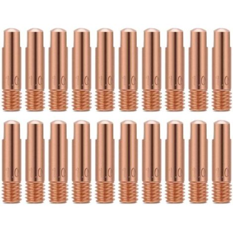 Puntas de contacto para soldadura, 20 unidades, punta de contacto de cobre para consumibles de antorcha de soldadura MIG/MAG 15AK (1,0)