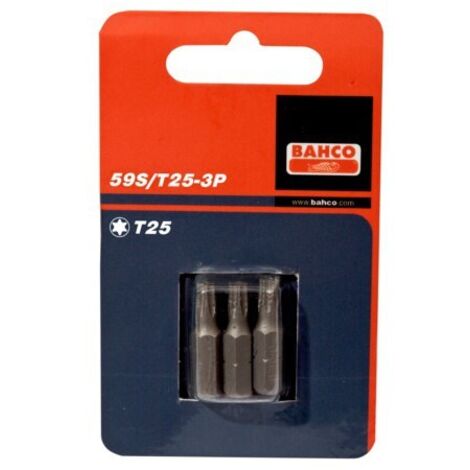 Puntas de destornillador Bahco standard bits 25 mm 3 unidades