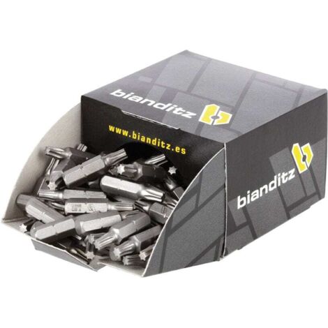 Puntas de Destornillador TX Bianditz 1 4" Niquelado40x25Caja de 100 unidadesCaja de 100 unidades Niquelado 40x25