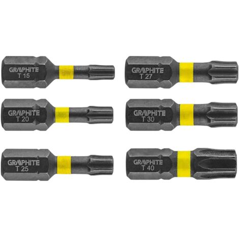 Puntas de impacto Graphite 56h541 acero S2 25mm pack 6