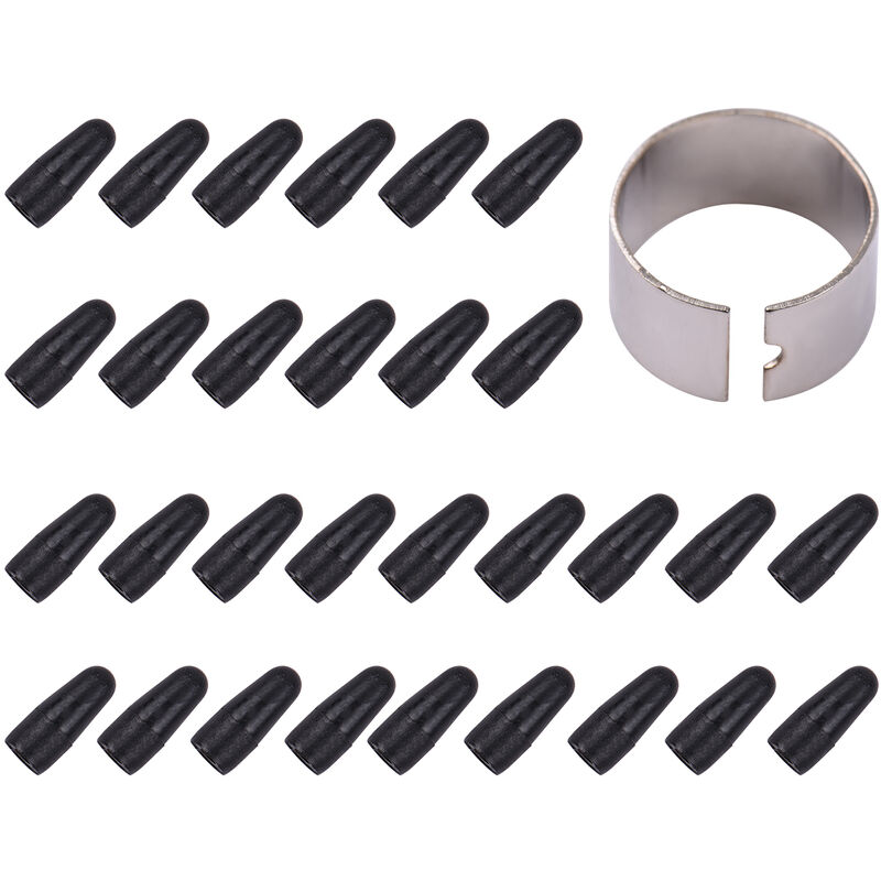 

Puntas de lapiz de repuesto de 30 piezas con clip para lapiz compatible con lapiz optico de tableta de dibujo grafico VINSA PEN-1, negro,Negro