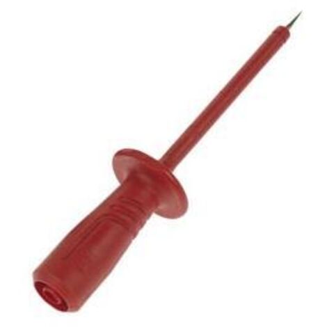 PUNTAS DE PRUEBA CON CASQUILLO AISLADO FLEXIBLE E INASTILLABLE, CONECTOR HEMBRA 4mm seguridad (PRUEF2600 COLOR ROJO)