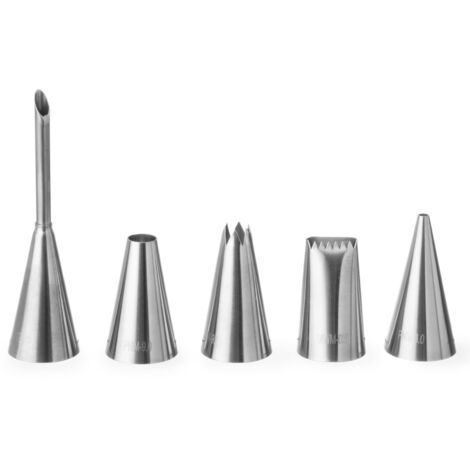 Puntas decorativas EXPERTAS para mangas de cono de pastelería, juego de 5 - Hendi 551592