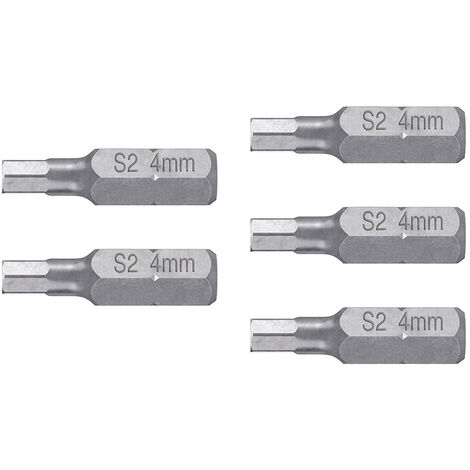 Puntas para destornillador hexagonal - 4 mm, 25 mm - 5 puntas