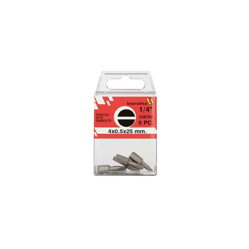 

Talleres Mecanicos Bianditz S.l. - Punta Atornillar Boca Recta 1/4 (2 Uds) Bianditz 8 X 1,2 X 25 Mm