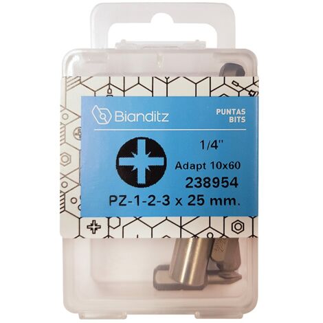 PUNTAS PZ 1-2-3X25 MM EX +ADAP - 1/4''