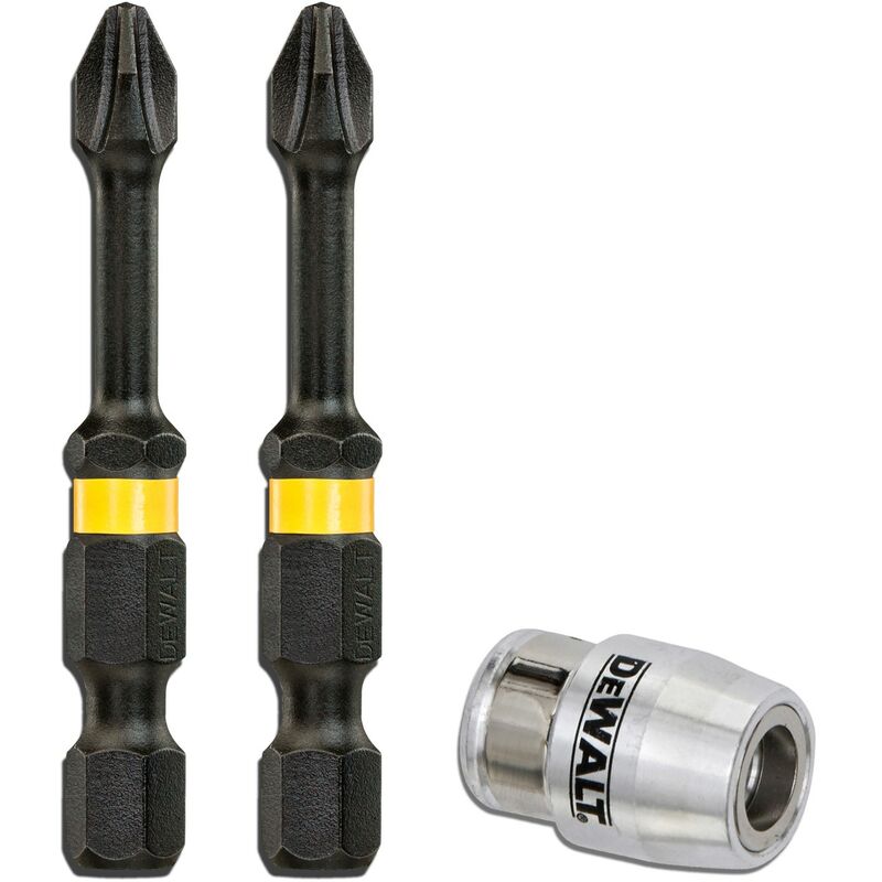 

DT70536T-QZ Puntas Torsión de Impacto 2 x PH2 y adaptador magnético con bloqueo - Dewalt