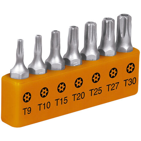 Puntas Torx con seguro y organizador - 25 mm - 7 puntas