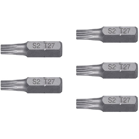 Puntas Torx T27 con seguro para destornillador - 25 mm - 5 puntas