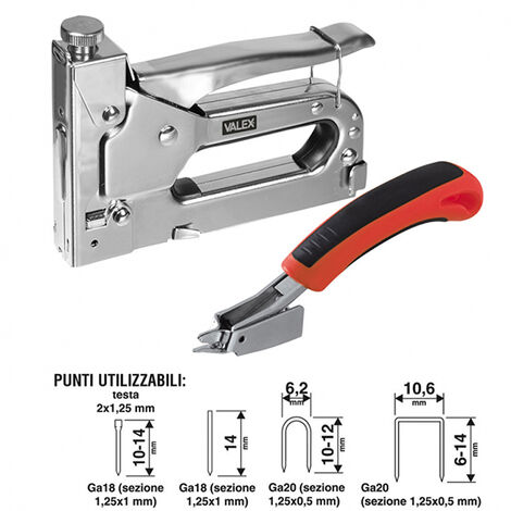 Puntatrice chiodatrice spillatrice manuale 41plus valex+levapunti spilli 1455642