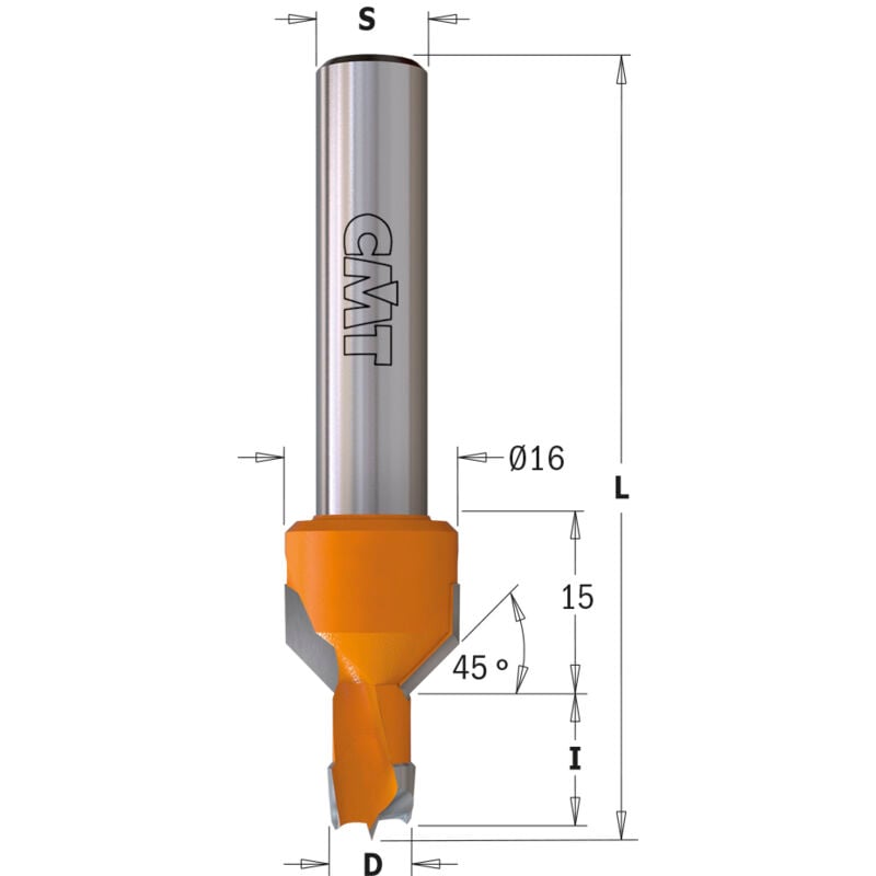 377.100.12 PUNTA FORO CIECO C/SVAS. D16 NEG. HW S=10x41 D=10x12x70 SX