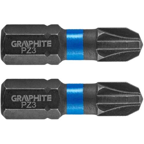 Punte di impatto Graphite 56h505 acciaio S2 25 mm 2 pezzi