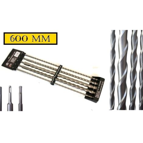 Punte giganti 600mm SDS Plus set 5 pezzi 10 - 12 - 16 - 20 - 24mm