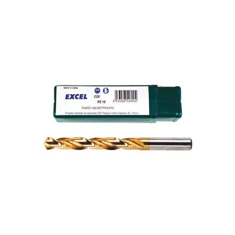 PUNTE HSS TITANIO- - ø mm.1,75 - 10 pezzi EXCEL