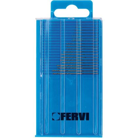 PUNTE IN SET 20 PZ. IN HSS AL TIN 0,25 A 1,00 mm. FERVI P068