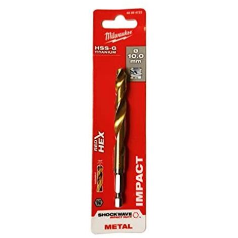 PUNTE PER FORATURA METALLO DA DIAMETRO 2 A DIAMETRO 13 HSS-G IN TITANIO SHOCKWAVE - RED HEX - MILWAUKEE - Diametro/Lunghezza Ø 10X120/76 mm 1pz