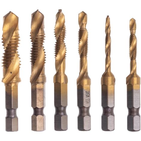 PUNTE PER MASCHIATURA MASCHI PER METALLO E LEGNO HSS RIVESTITO IN TITANIO 6 EL M3-M10