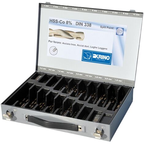 Punte per metallo HSS al cobalto 8% - Set professionale 116 pz - KRINO